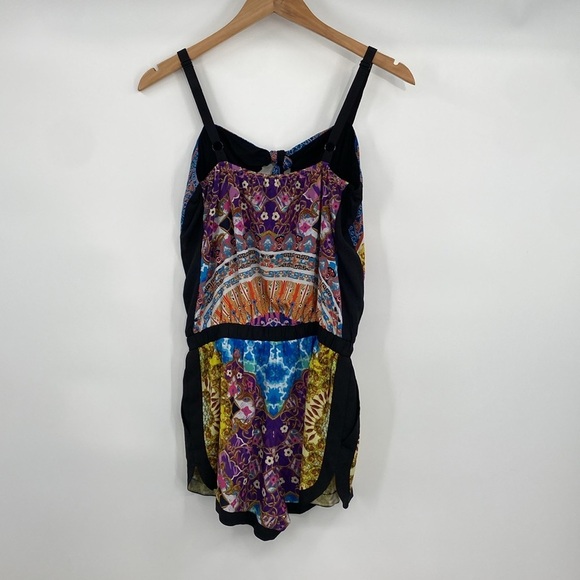 Hale Bob Cabana Romper Womens XS Multi Floral Colorblock - Picture 10 of 13